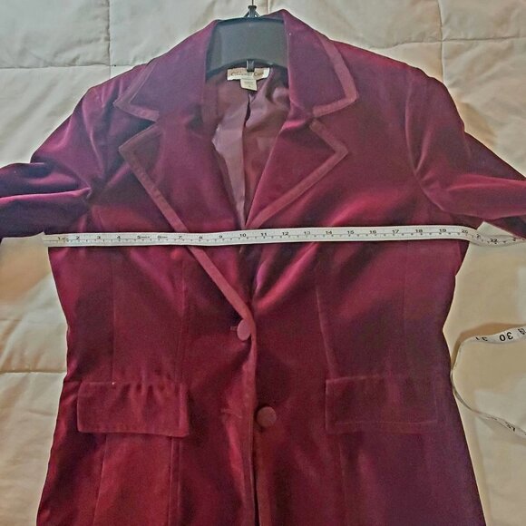 Coldwater Creek BURGUNDY / WINE Velvet Jacket Size 8 - Picture 13 of 13
